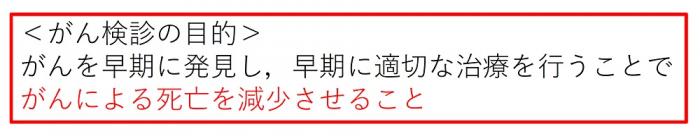 がん検診の目的