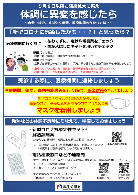 厚生労働省体調に異変を感じたら
