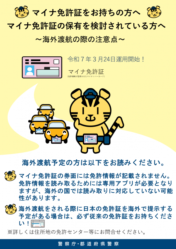海外渡航時のマイナ免許証