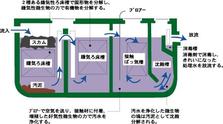 小型合併処理浄化槽の仕組み