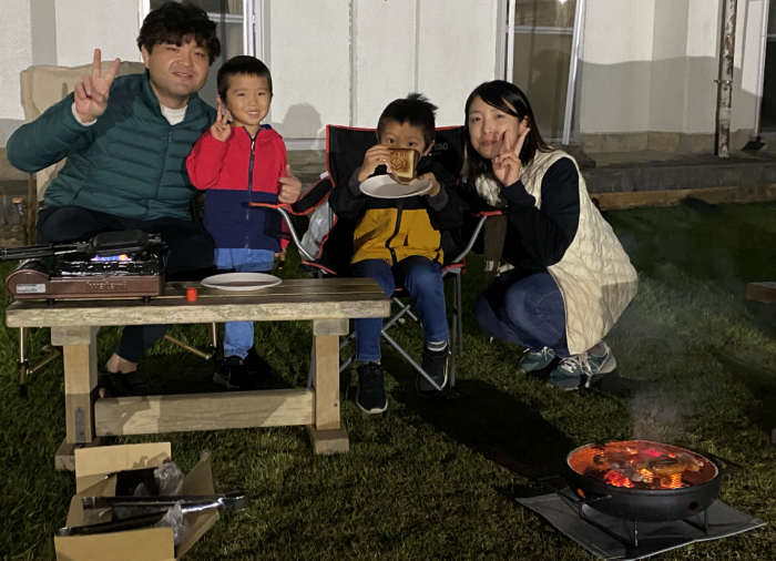 キャンプ飯作り