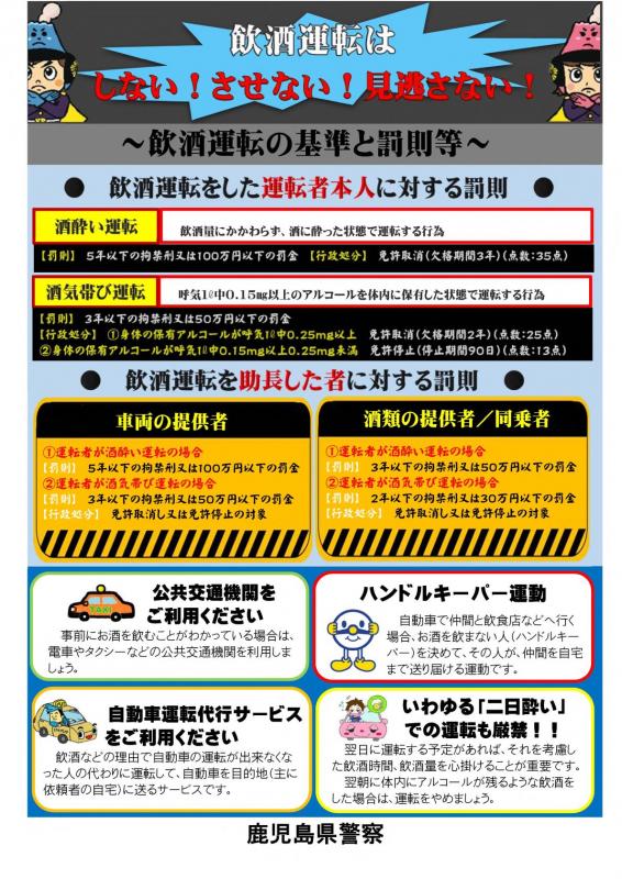 飲酒運転防止チラシ