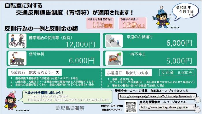 自転車青切符チラシ（横・一般向け）